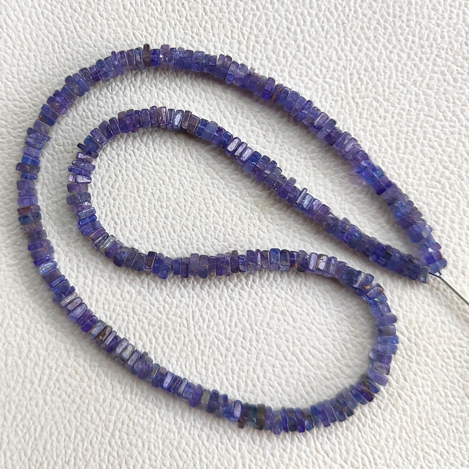 Tanzanite Gemstone Beads 4mm Smooth Heishi Square Spacer 16″ Strand Tanzania