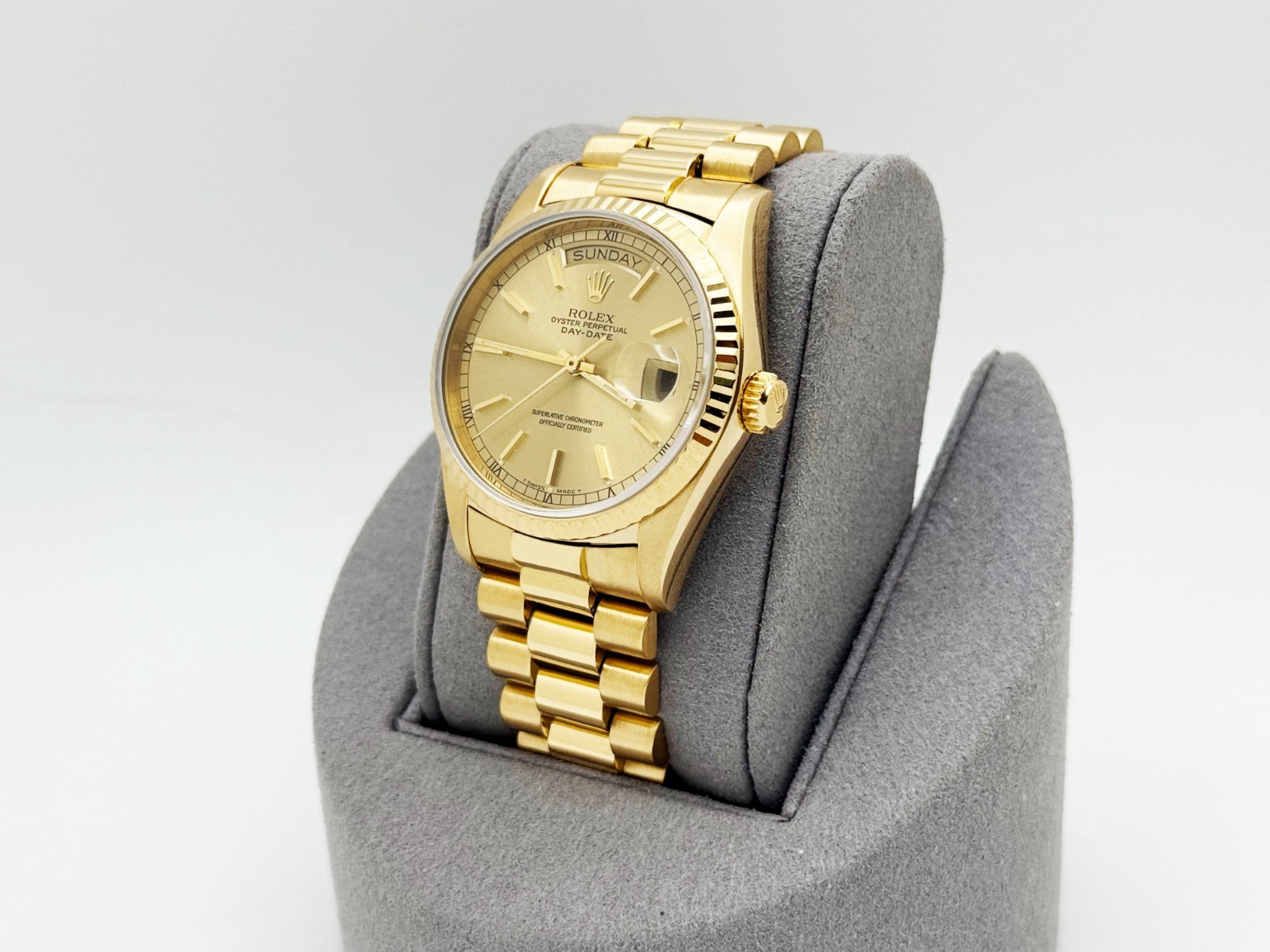 Rolex Day Date President 18038 36mm Champagne Dial 18K Yellow Gold Box Booklets