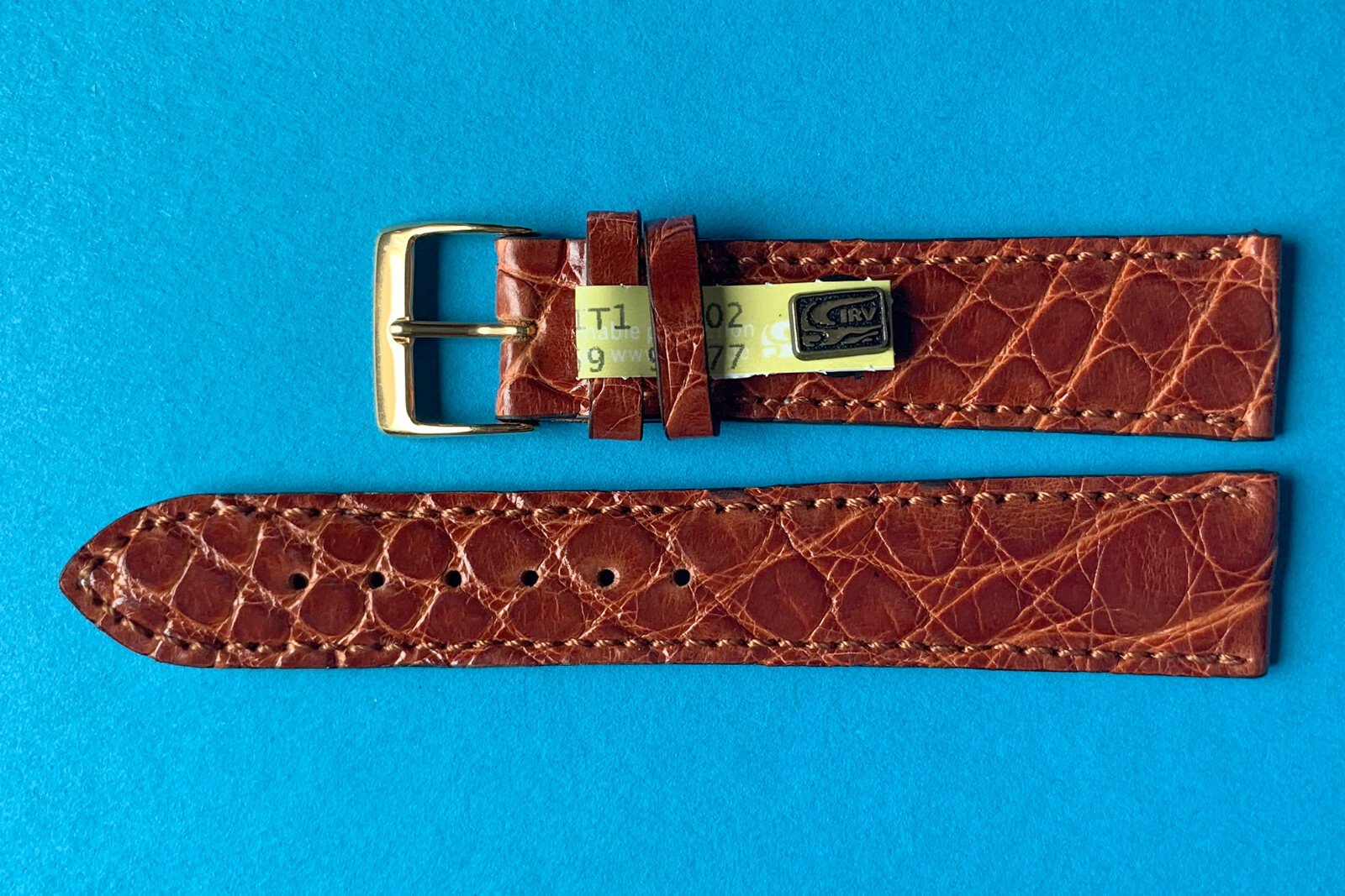 Echt Kroko Uhrenarmband Made in Germany 16,17,18,19,20mm schwarz braun blau / 58