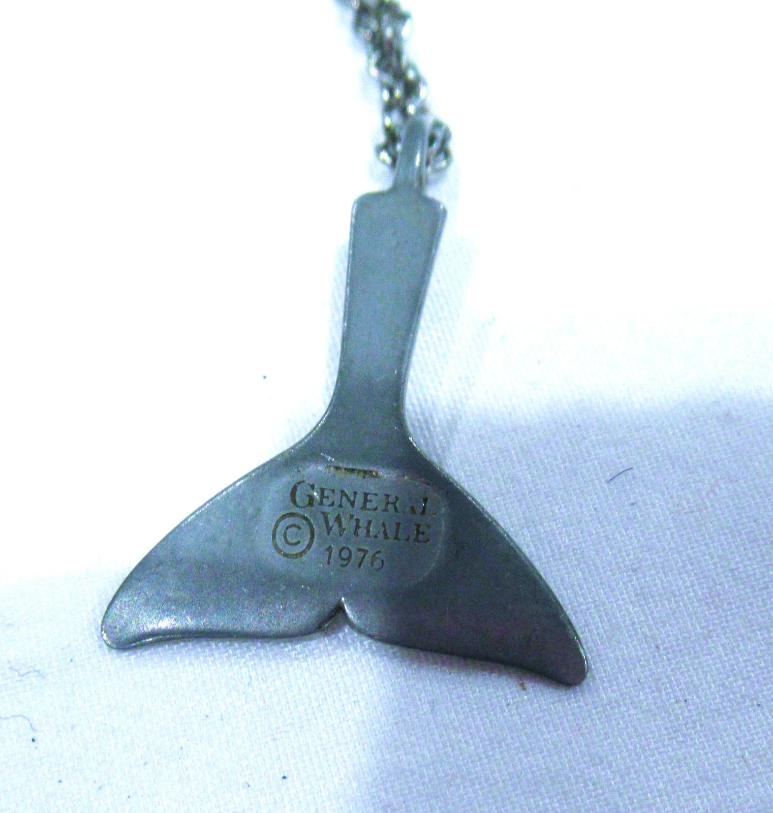 General Whale pewter whale tail necklace, pewter