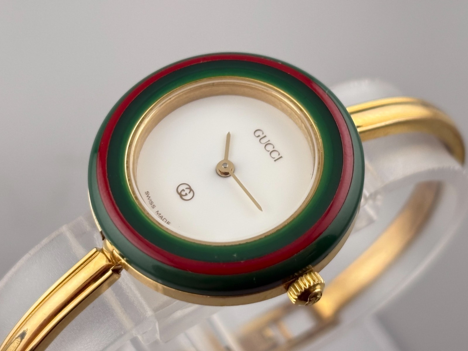 [S Size Very Good+5] Gucci Change Bezel 11/12.2 Women Watch Gold White 12 Colors
