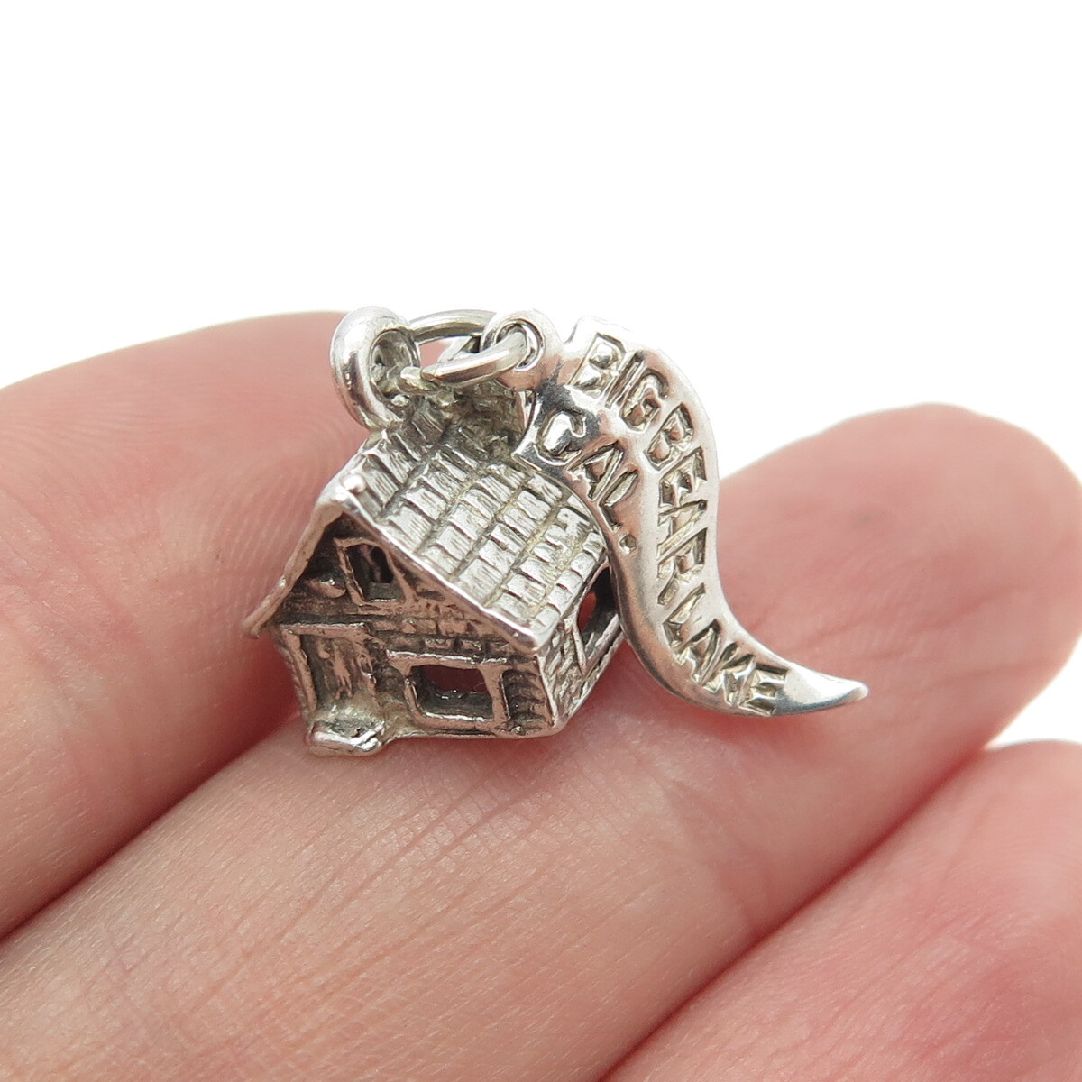 PACIFIC JEWELRY 925 Sterling Silver Vintage “Big Bar Lake” Old House 3D Pendant
