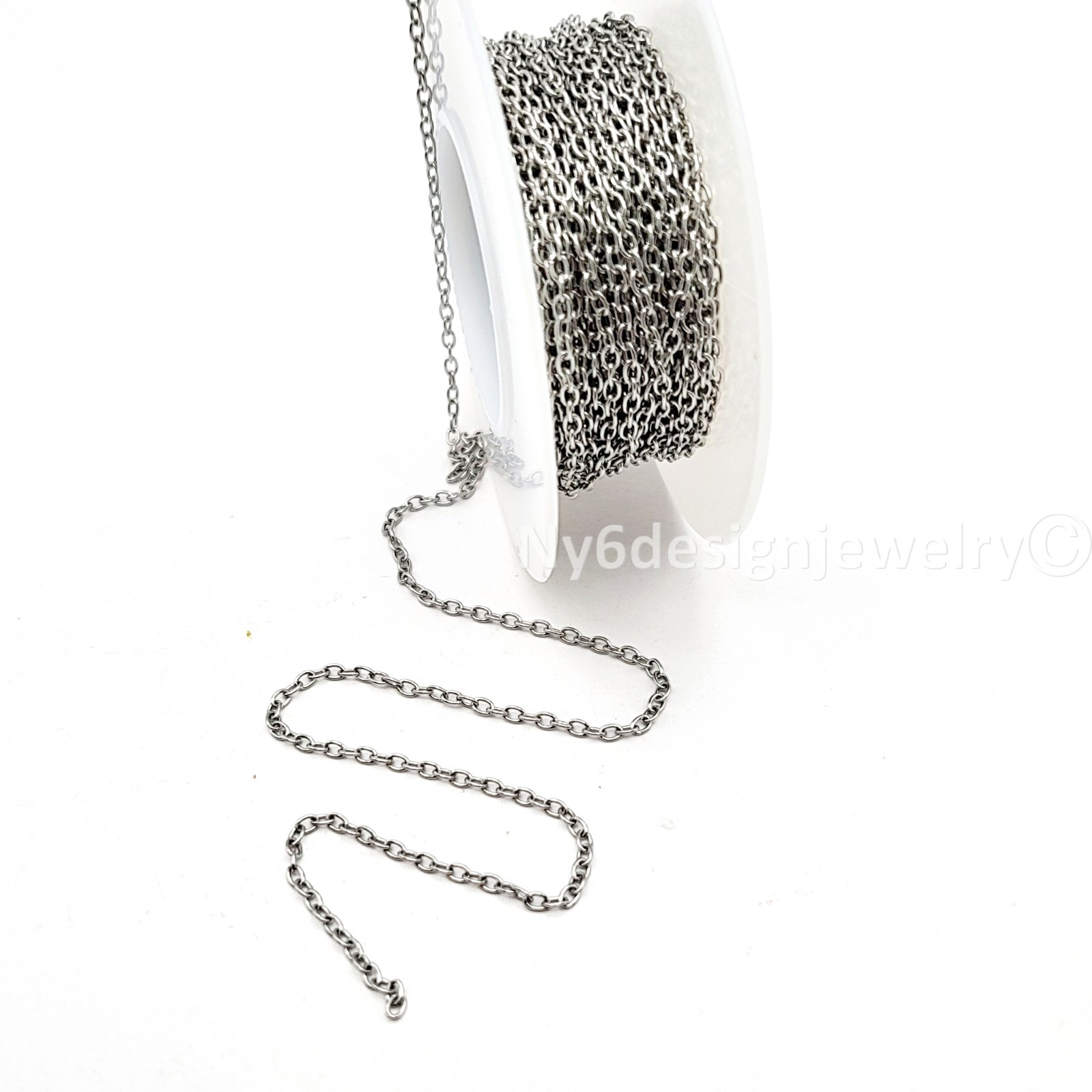 Stainless Steel 2×1.5mm Link Fine Round Cable Chain Necklace Bracelet Sold by FT