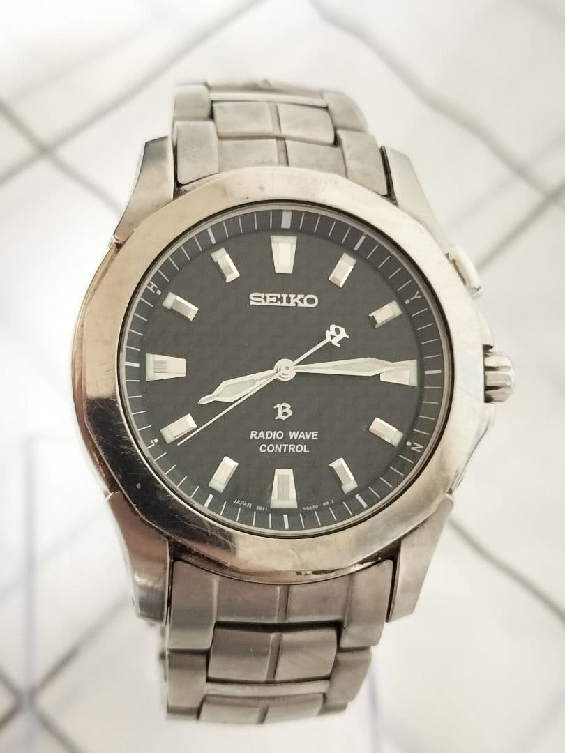 Seiko Brightz 5B21-0AA0 Radio Solar Titanium Watch Used From Japan