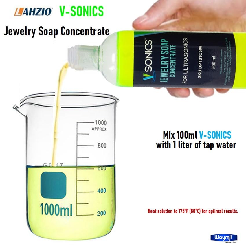 V-Sonics 500ml Professional Jewelry Soap for Ultrasonic Cleaning & Tumbling P…