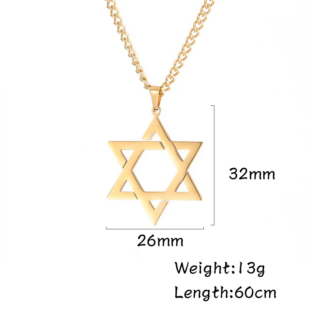 Star of David Amulet Pendant Necklace Gold Kabbalah Jewish Judaica NEW