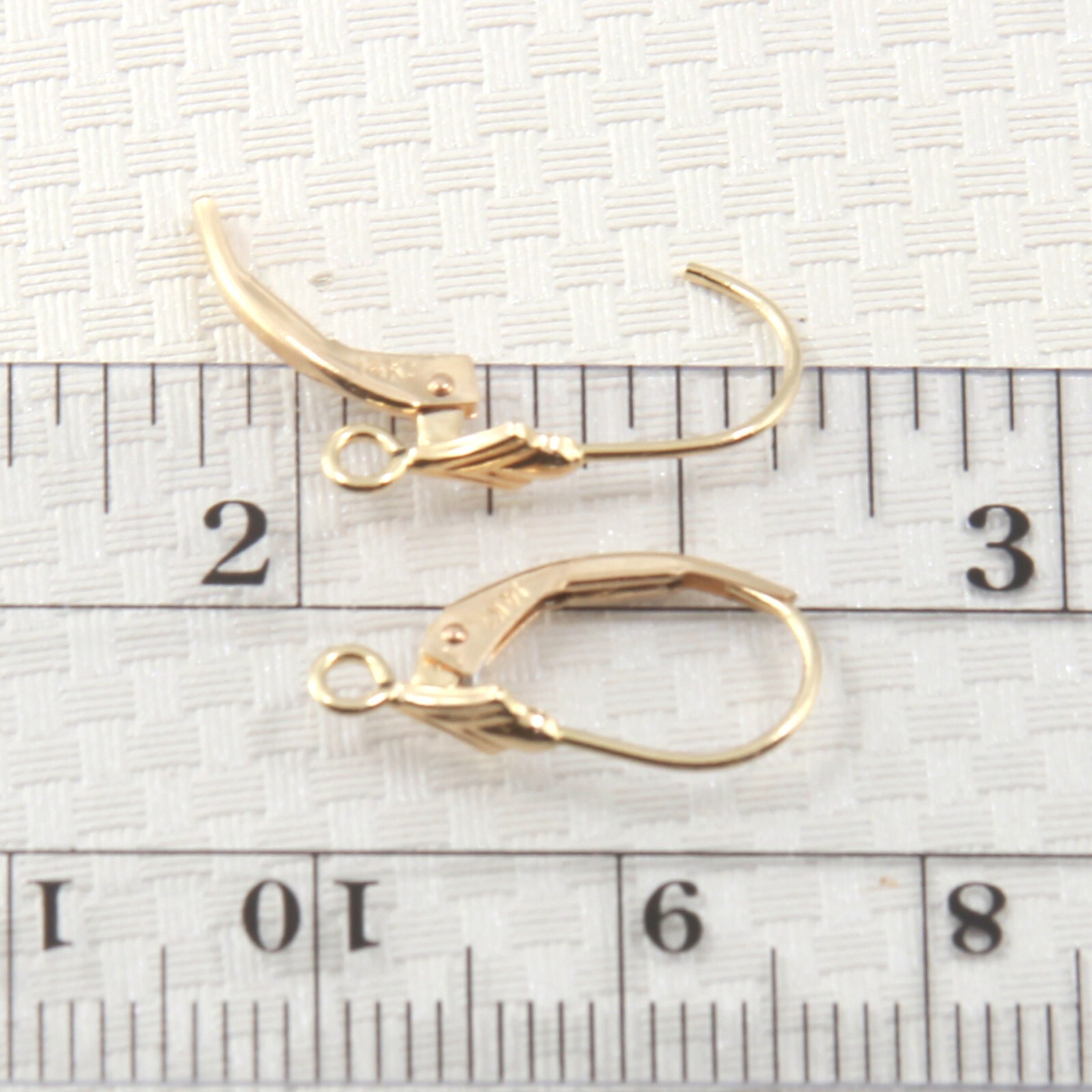 Pair of 14k Solid Yellow Gold Lever Back Findings Good for Dangle Earrings