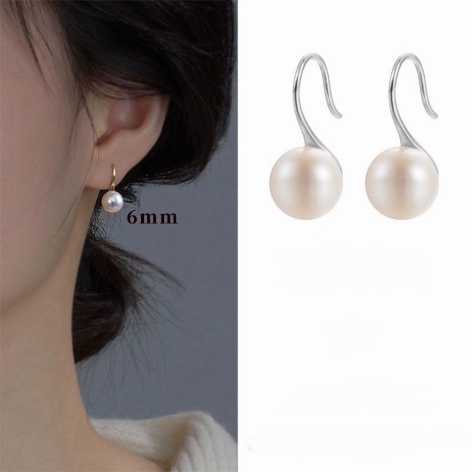 925 Silver Filled Drop Earring Women Jewelry White Pearl Party Earring A36