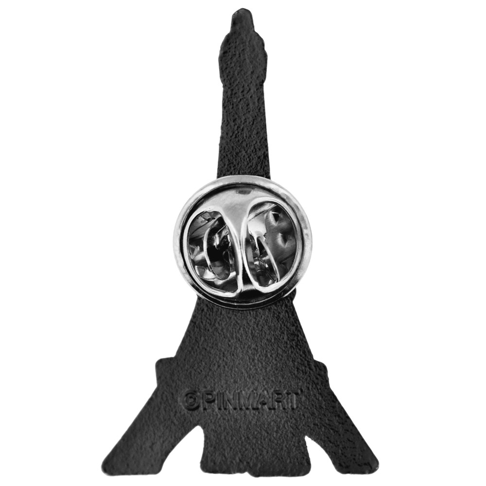 PinMart’s Antique Nickel Eiffel Tower Paris France Landmark Lapel Pin