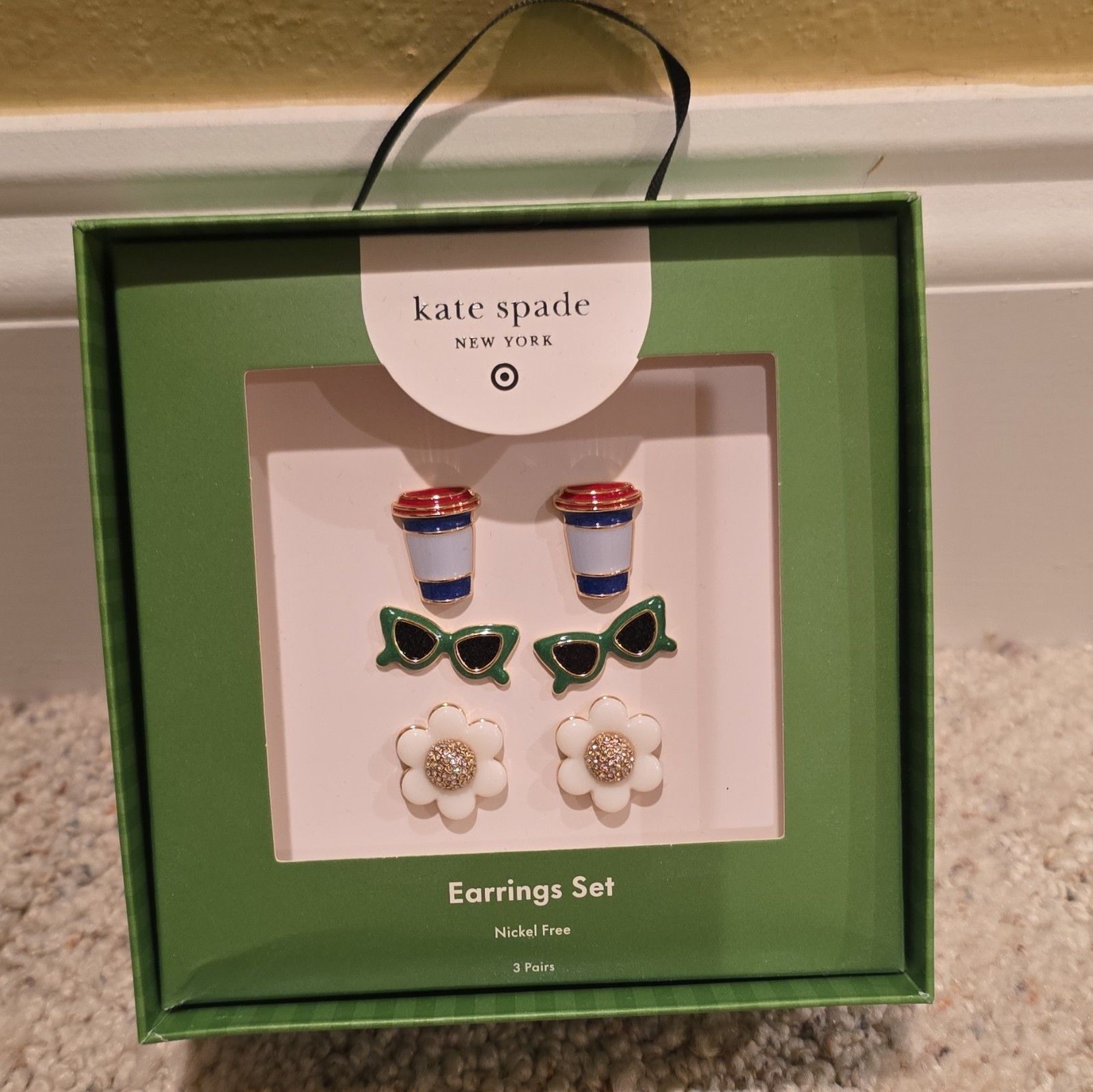 kate spade new york Nickel-Free 3-Pair Enamel Flower Stud Earrings Set