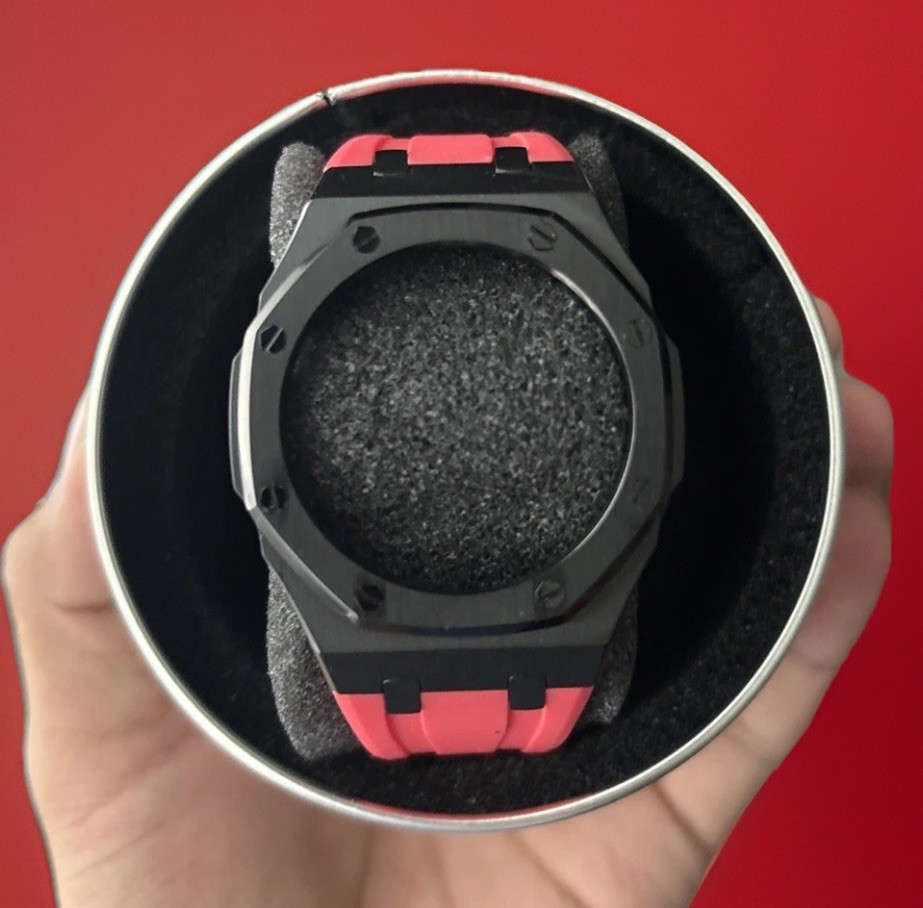 G Shock Mod Kit Black Case Steel Case RED Rubber Band for G-SHOCK GA-2100 NEW