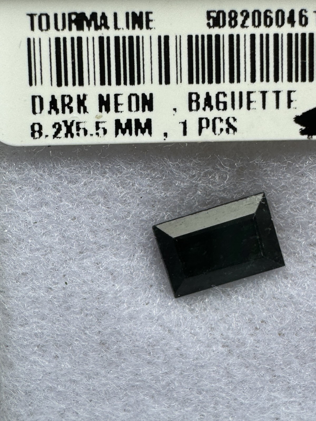 TOURMALINE. Dark Neon Blue Green Baguette, SI. 8.2 X 5.5 mm, 1.835 Carats.