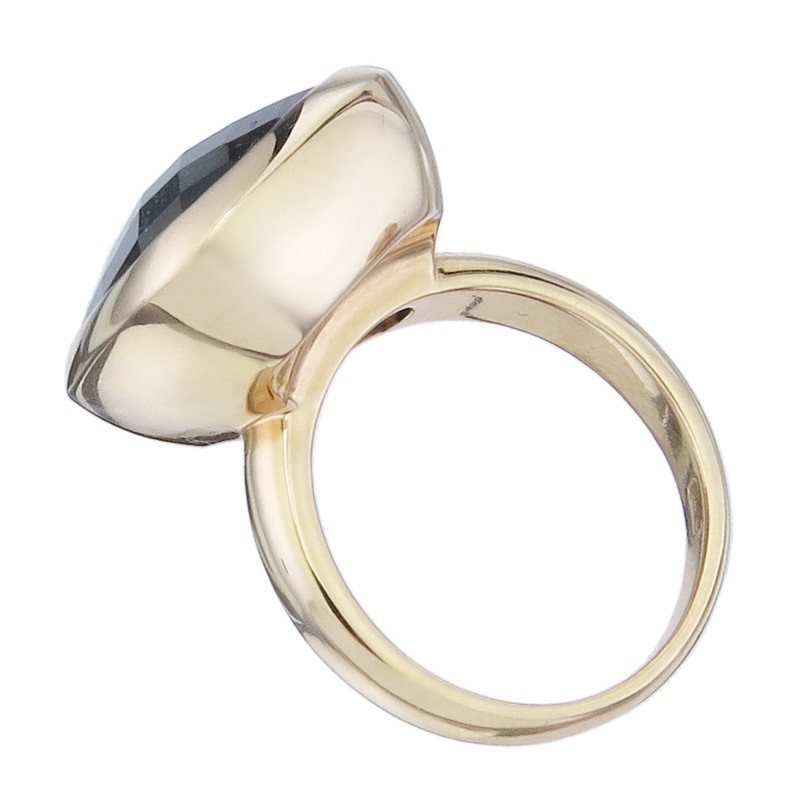 Ring smoky quartz approx. 9.50 carats 750 rose gold Italy