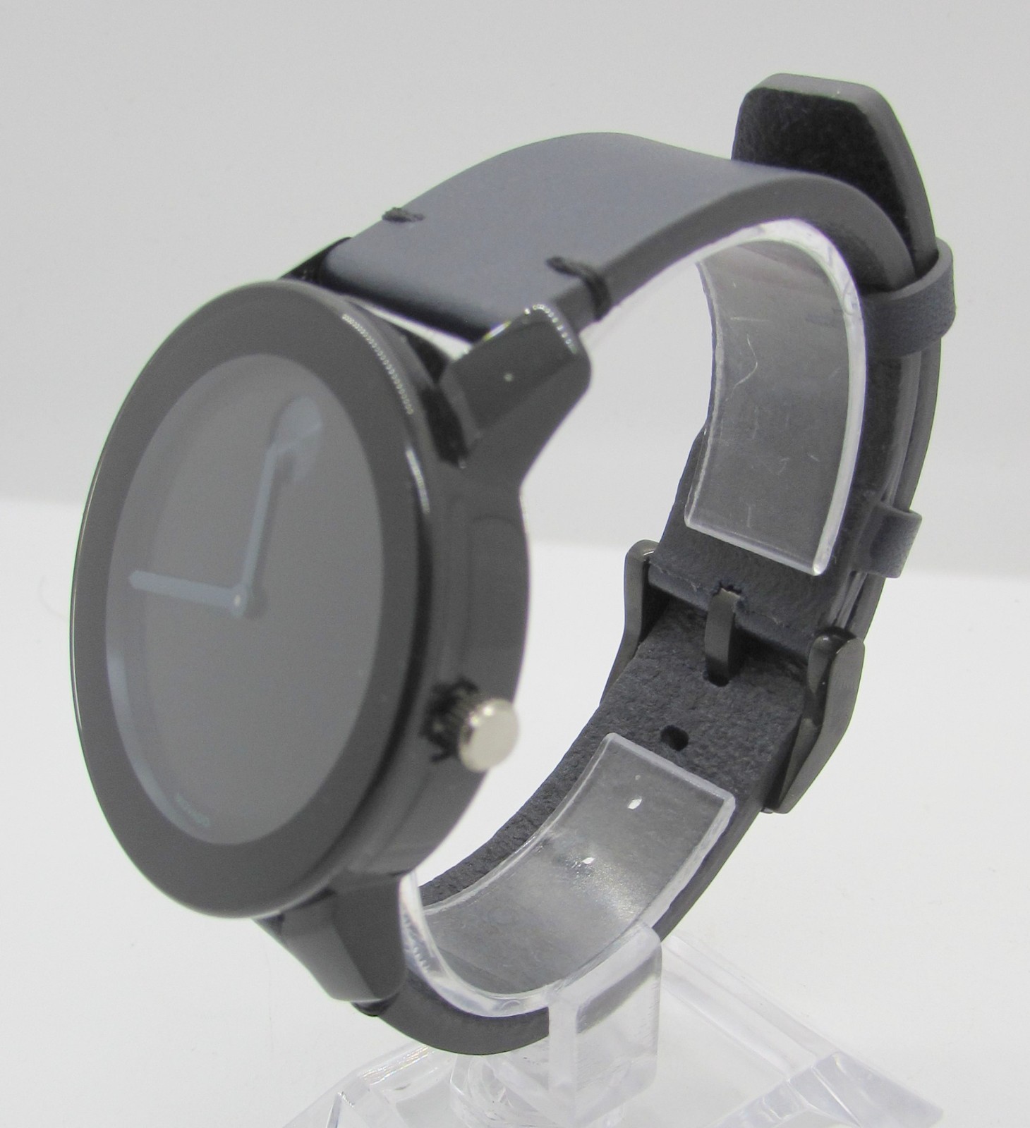 MOVADO BOLD MB.01.1.29.6003 BLACK & NAVY LEATHER QUARTZ 42MM WRIST WATCH