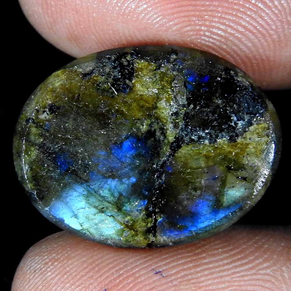 22.65 Ct Natural Blue Power Labradorite Oval Cabochon Loose Gemstone