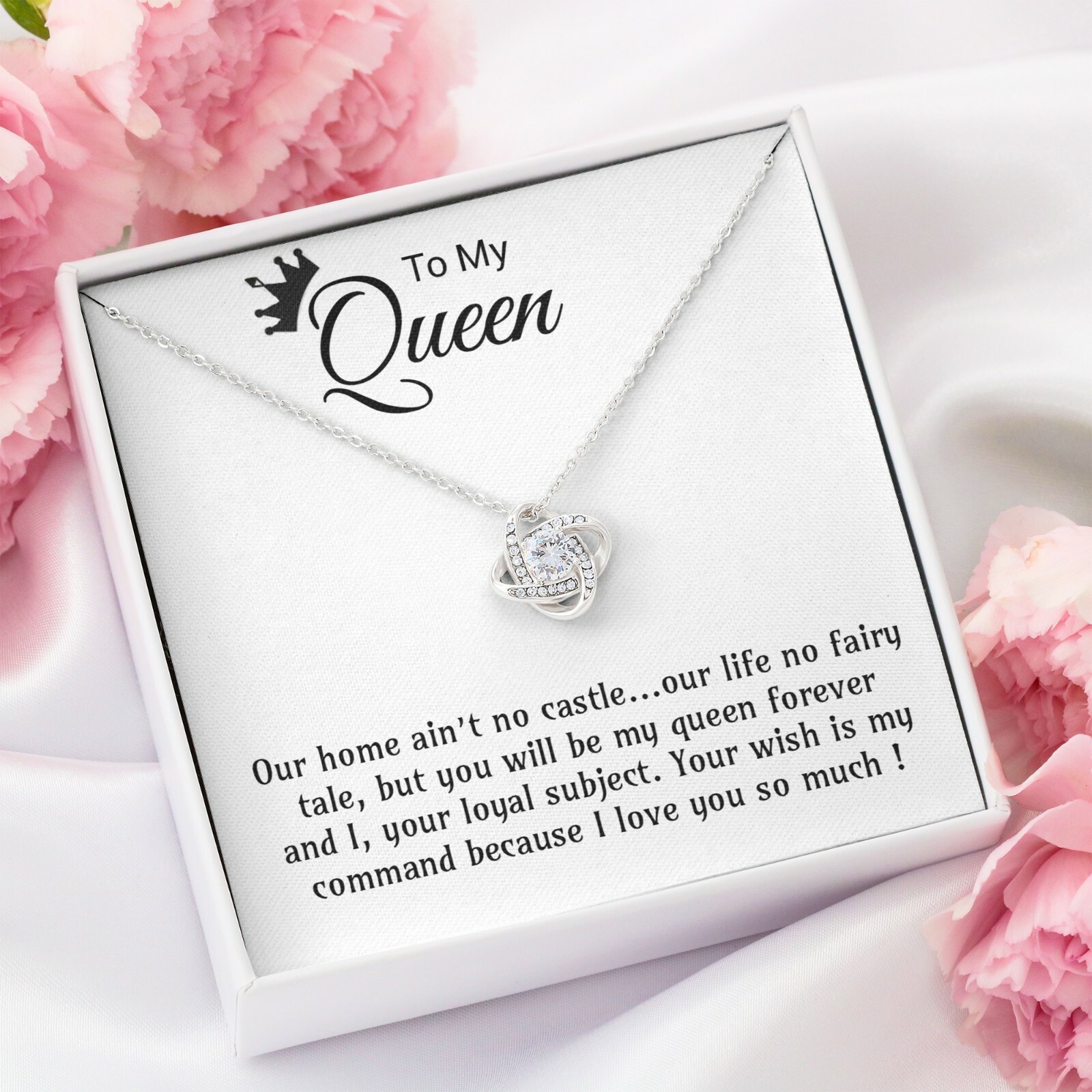 To My Queen Necklace, Birthday Gift for Wife from Husband, Mother’s Day