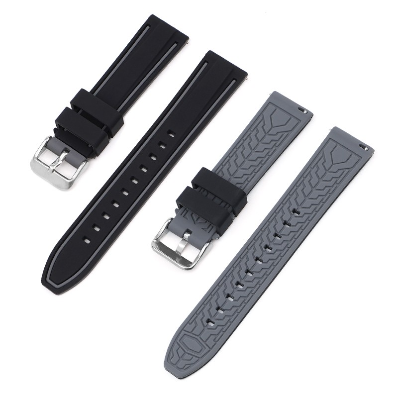 Quick Release 20mm 22mm 24mm 26mm Double Color Watch Band Soft Silicone Strap
