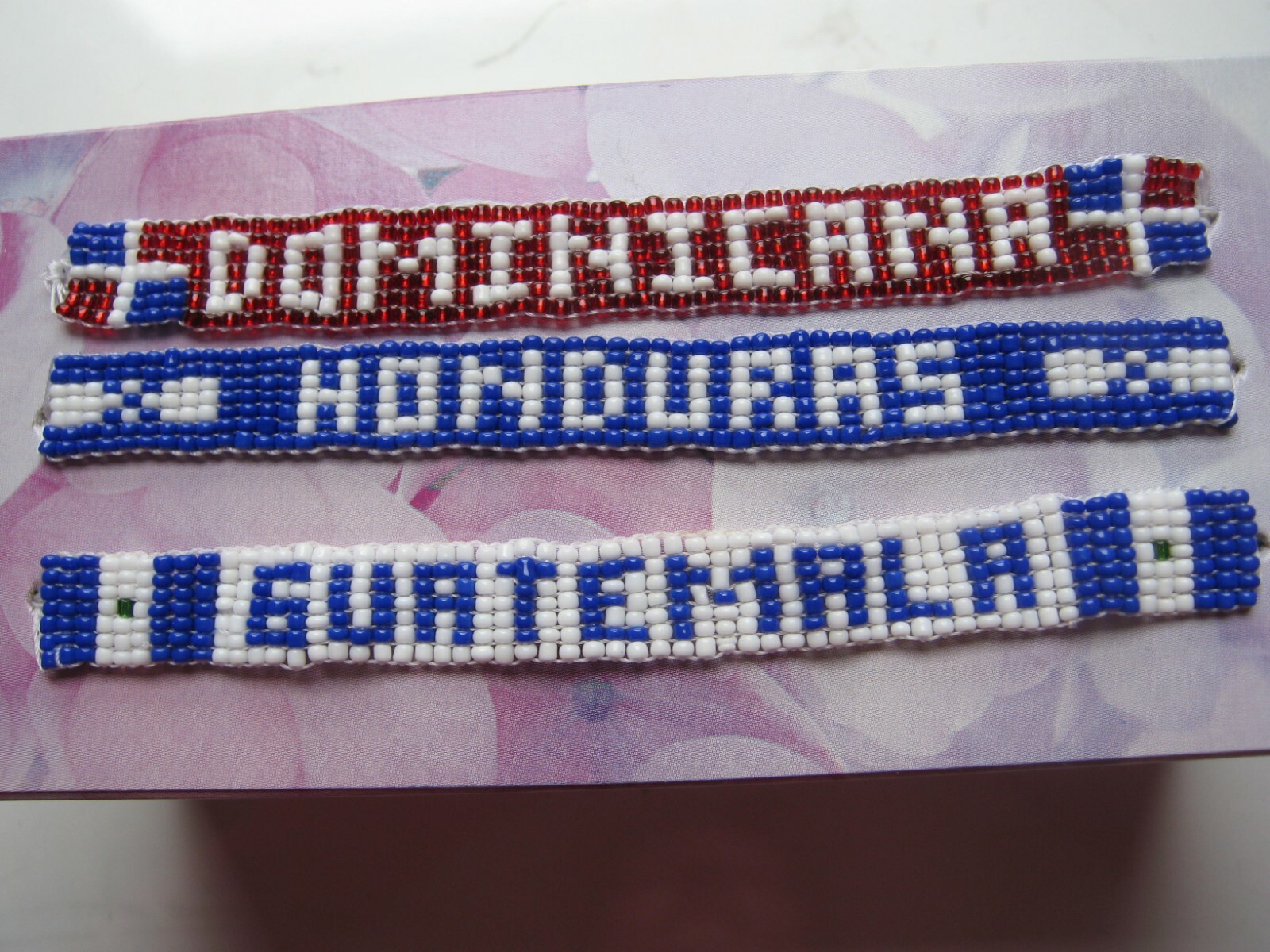 Handmade Bracelet Country Beads Personalized Custom USA GUATEMALA MEXICO BRASIL
