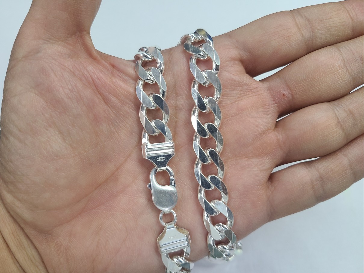 .925 Sterling Silver Cuban Curb Link Chain Necklace 1mm~13mm Men Women 16″~40″