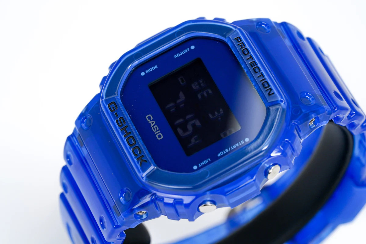 Casio G-Shock Semi-Transparent Blue Resin Band Casual Digital Watch DW-5600SB-2D