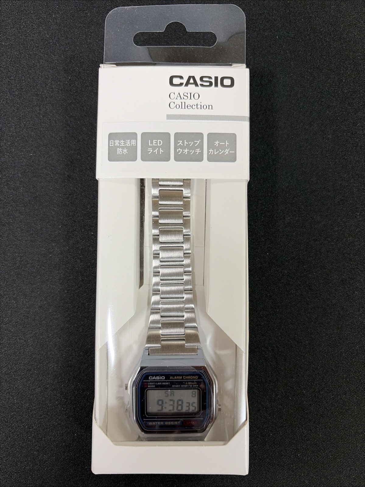 CASIO A158WA-1JH Digital Watch Silver Stainless Steel Band Japan Model