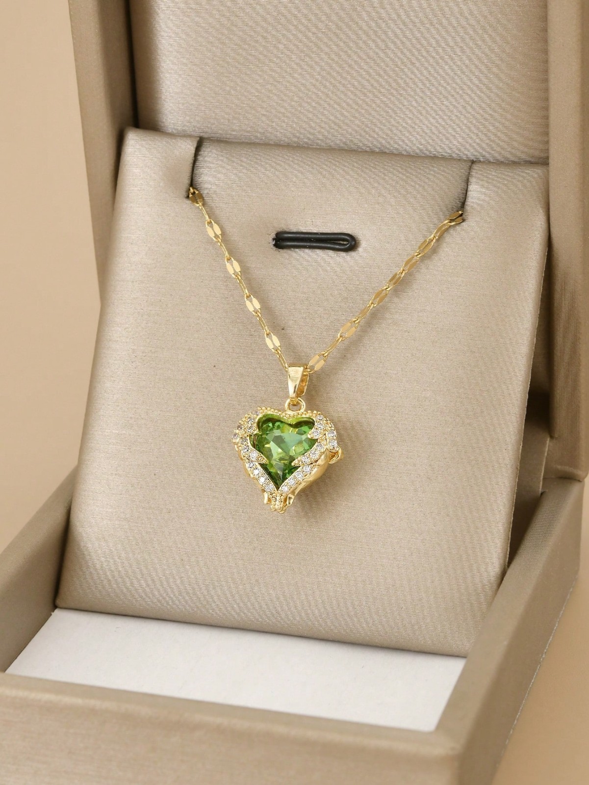 3 Pcs/Set Heart Necklace Earrings Love Gift Angel Wings Pendant Chain Women USA