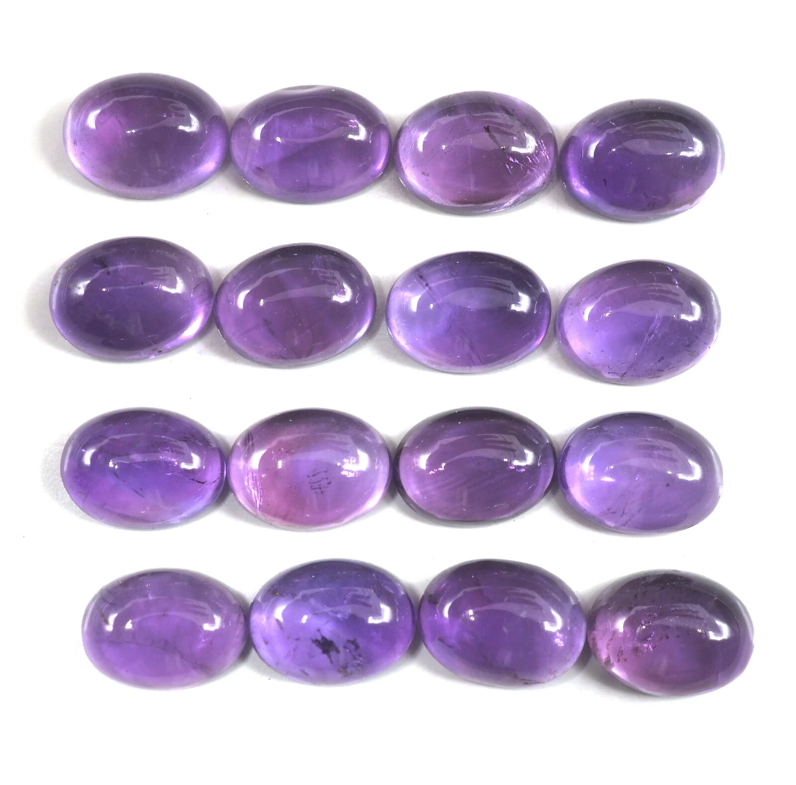 Amethyst Cabs Oval 8x6mm Approximately 21.12 Carat, 16 Pieces (GTG-AM-27)