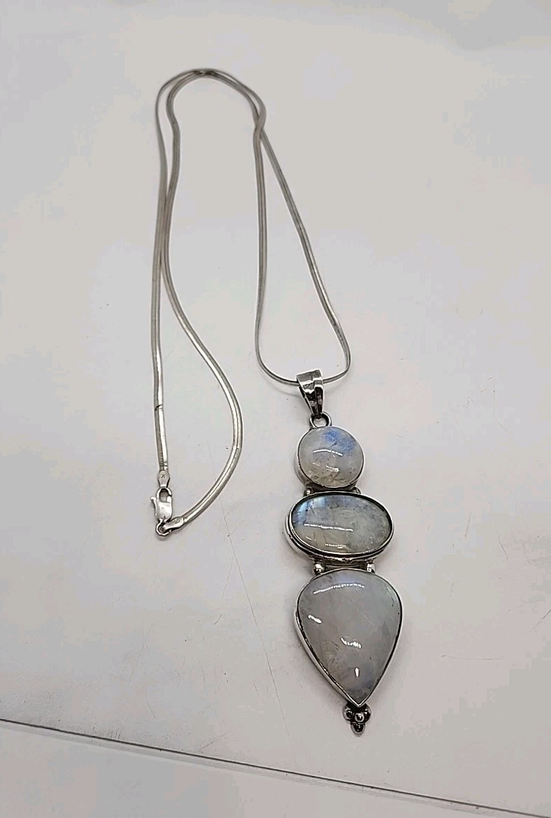 Moonstone Dbl Gem 925 Sterling Silver Pendant
