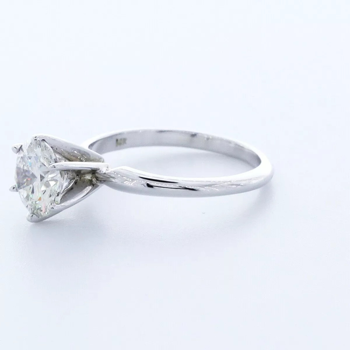 Solitaire Engagement Ring 14K Gold Classic Round 1.74 CT Lab-Grown Diamond E SI1
