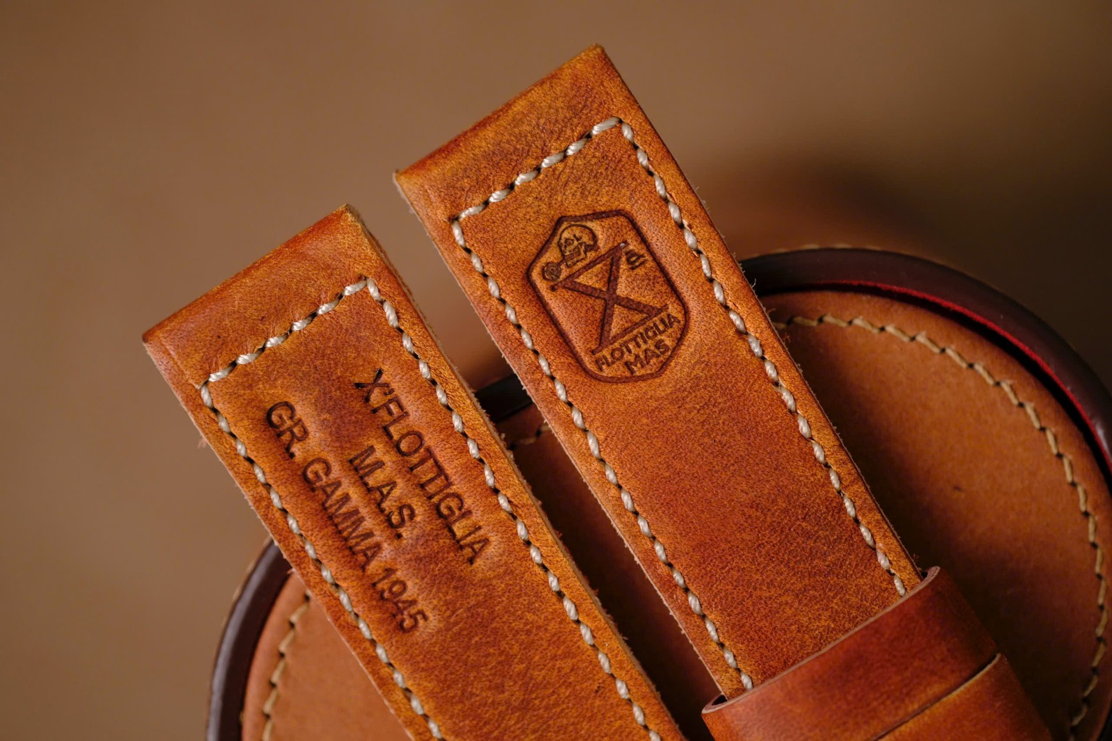 Handmade X Flottiglia MAS Edition Brown Leather Watch Strap Size 24 Or any size