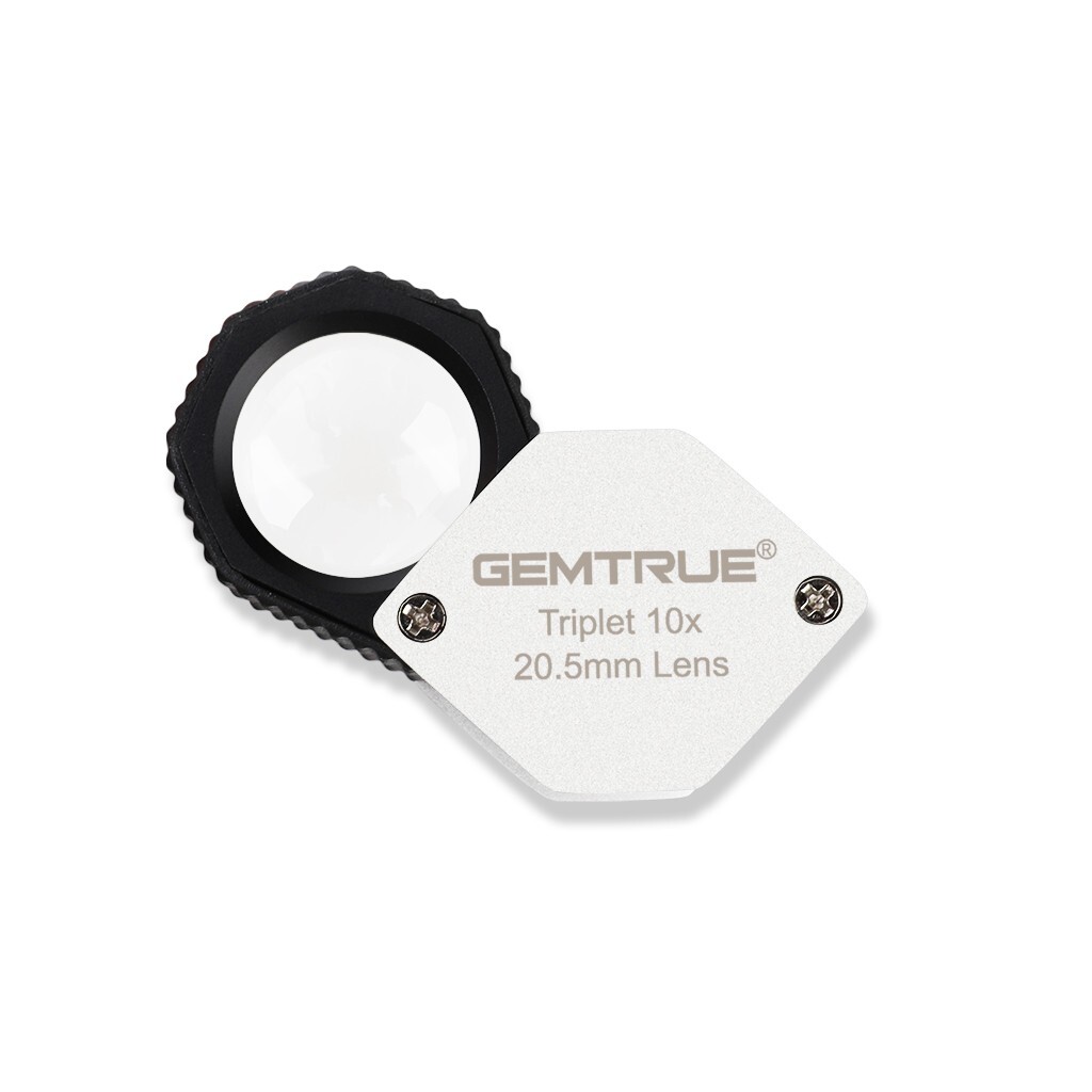 GemTrue Jewelry Loupe Diamond Loupe 20.5mm 10x Triplet Loupe with Rubber-grip