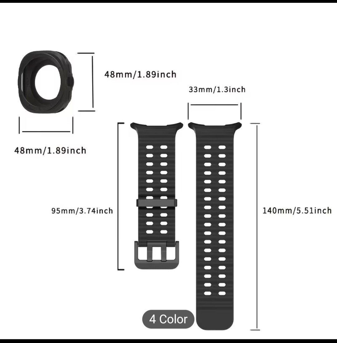Mens watch 47mm bands clip on type 4 sets in total see description.