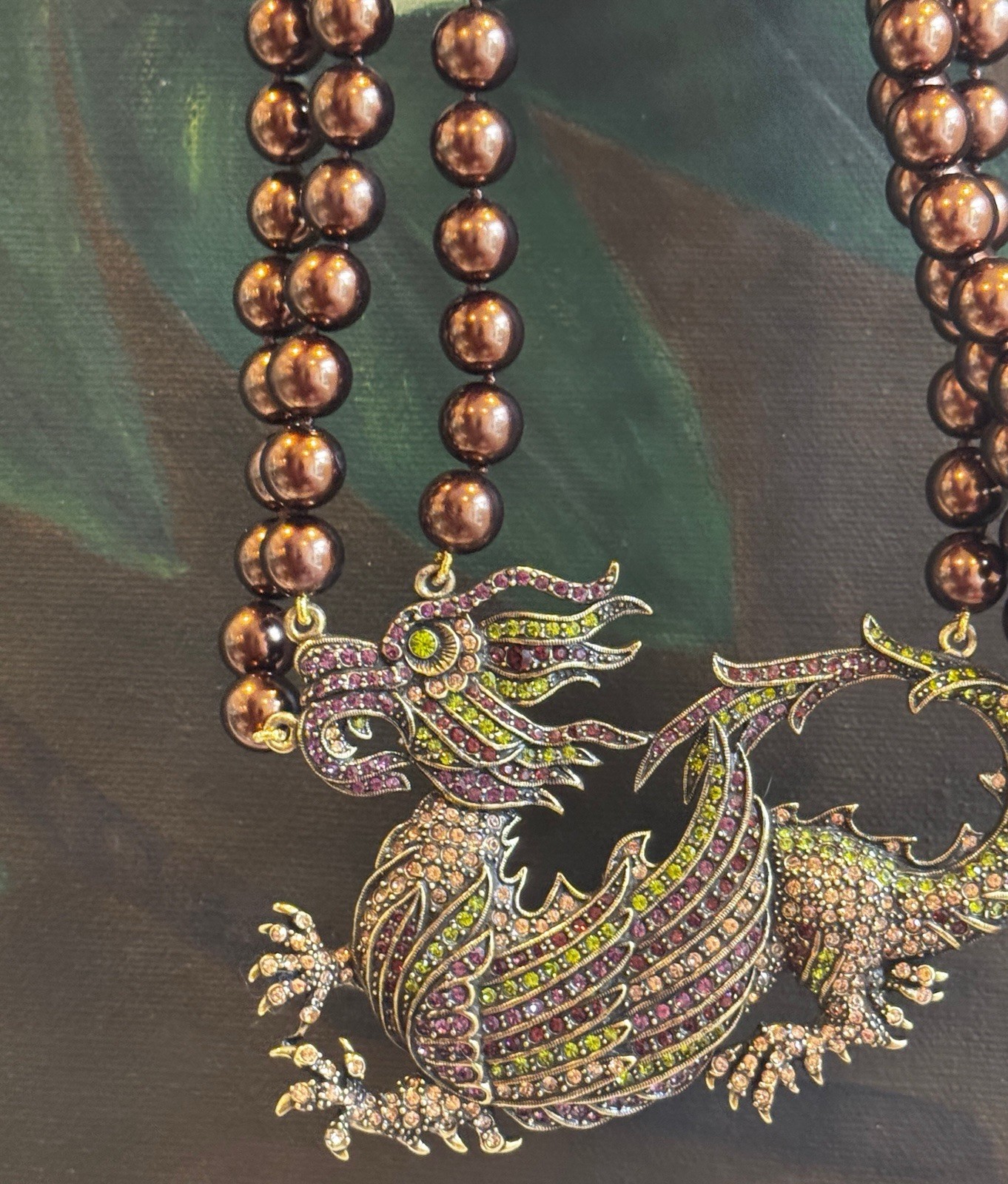 HEIDI DAUS SWAROVSKI CRYSTAL MYSTICAL MADNESS DRAGON BEAD NECKLACE
