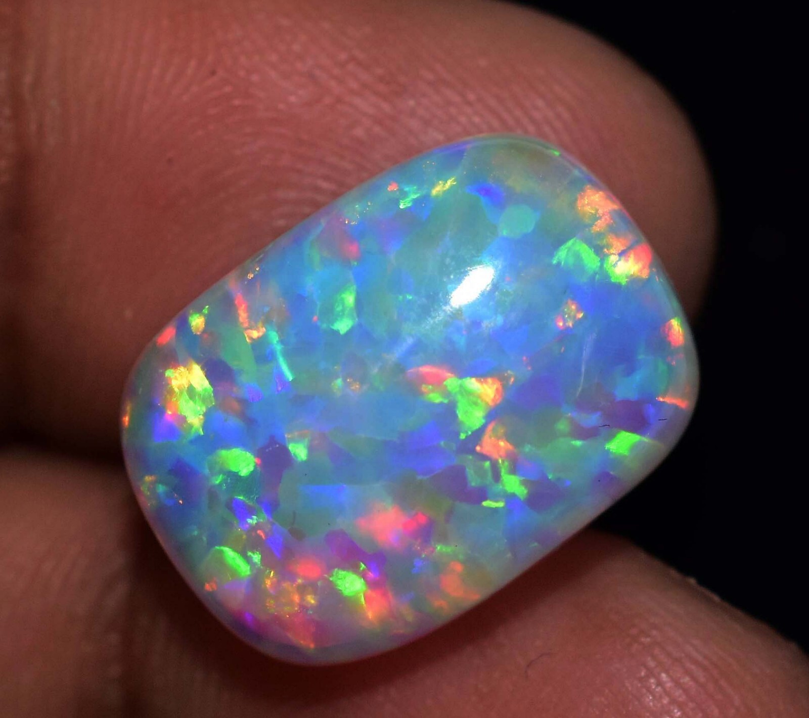 Natural Ethiopian Fire Opal 10.90 CT Certified Play Of Color 17X12 MM Gemstone