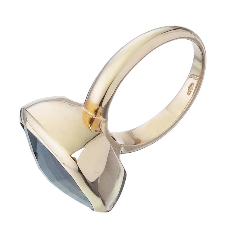 Ring smoky quartz approx. 9.50 carats 750 rose gold Italy