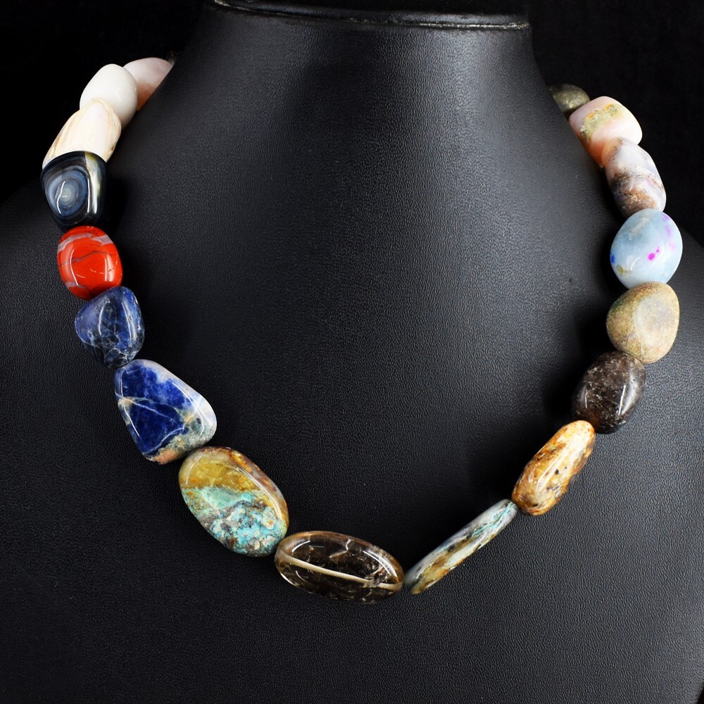 Pink Australian Opal & Rose Quartz 631.00 Cts Beaded Awesome Necklace VK 42 E695