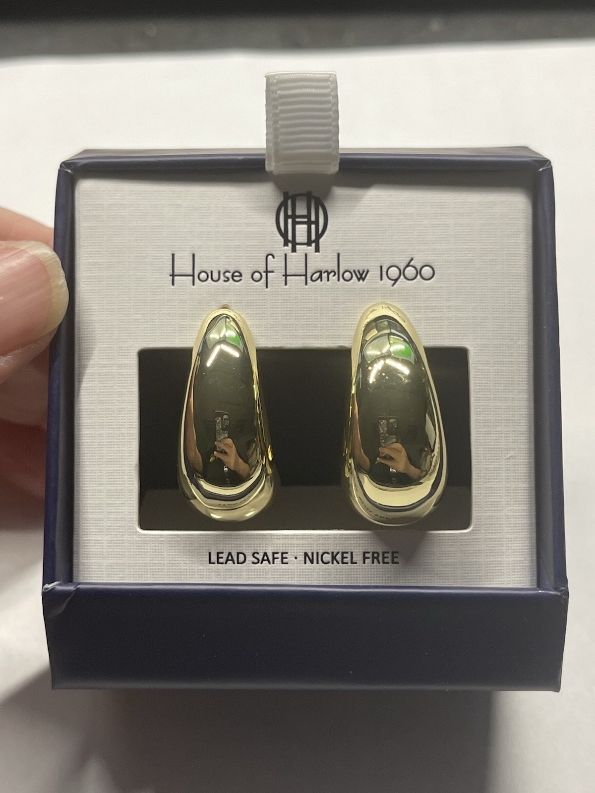 House Of Harlow 1960 Thick Gold Hoop Earrings NEW