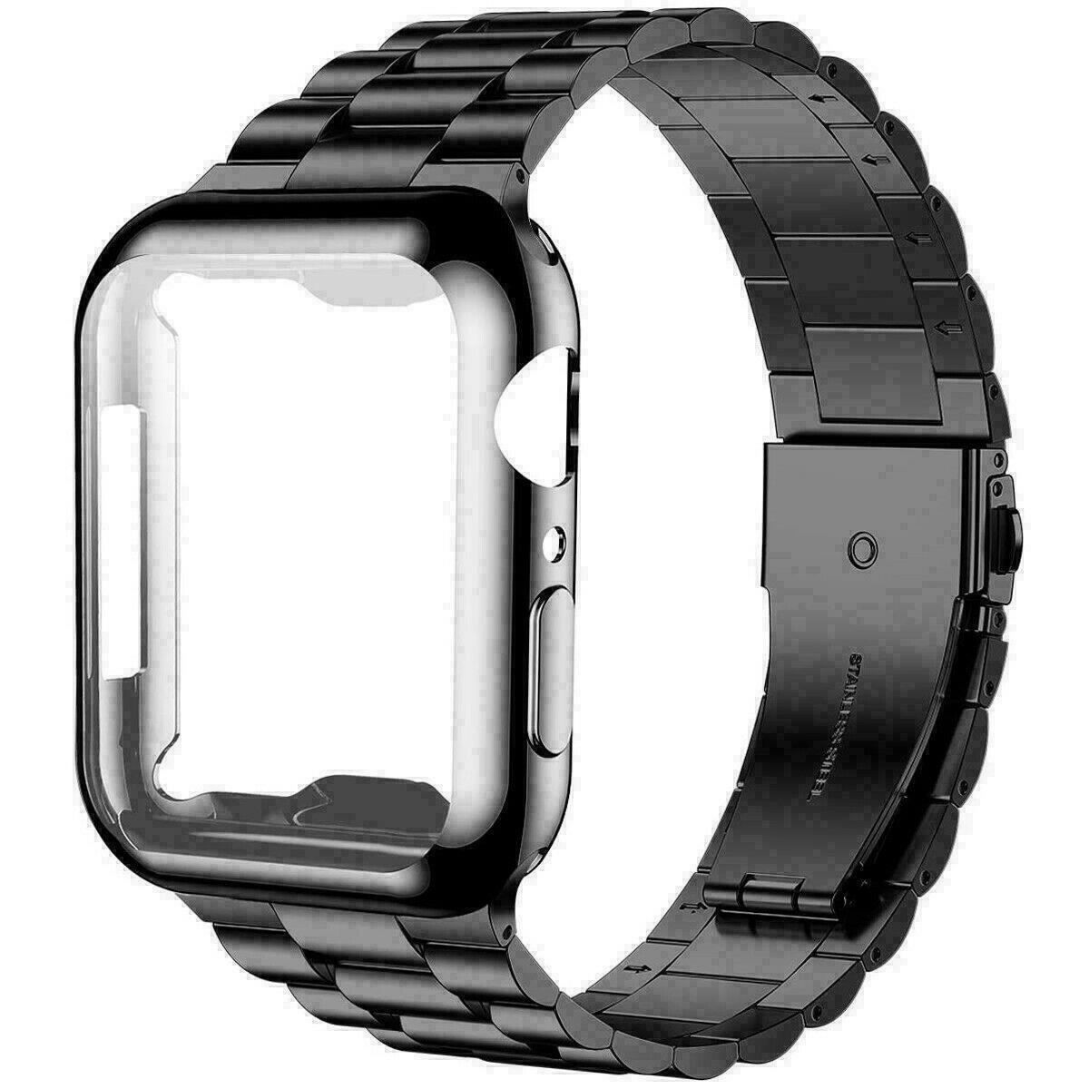 For Apple Watch Series 6 5 4 3 2 1 SE 38 40 42 44mm Metal iWatch Strap Band Case