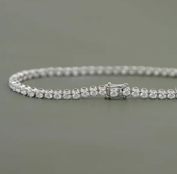 Best Quality Limited Sale !Round Natural Diamond Tennis Bracelet 14k White Gold