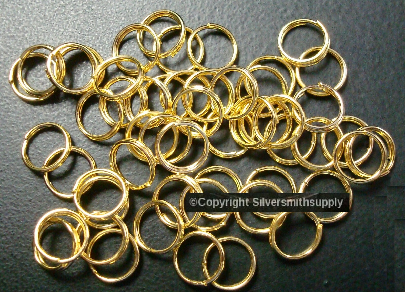 8mm Gold plated split rings jump rings 50pcs charm attachment or clasp FPC021A