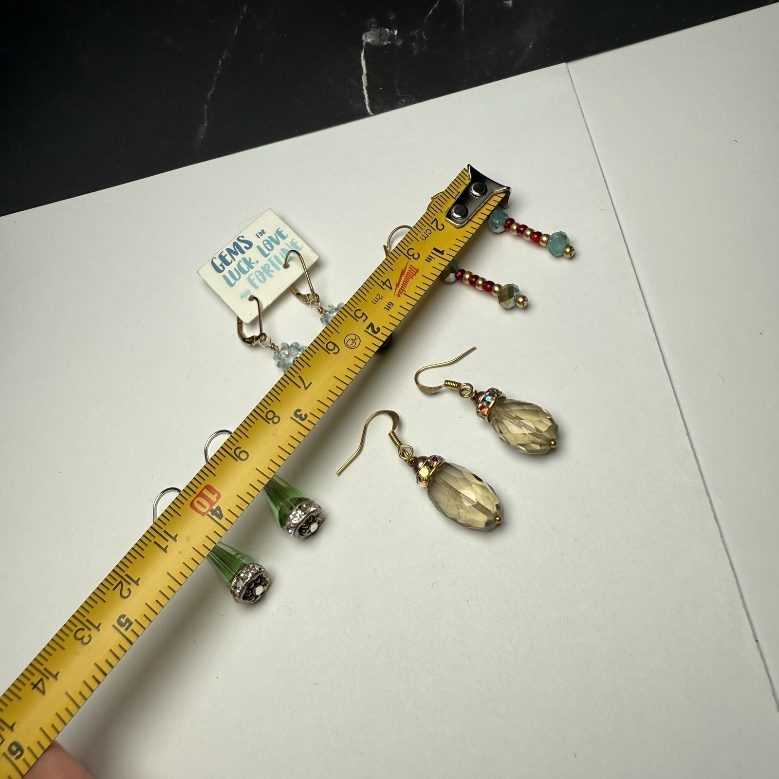 Dangle Drop Pierced Earrings Lot Of 4 Glass Bead Beaded