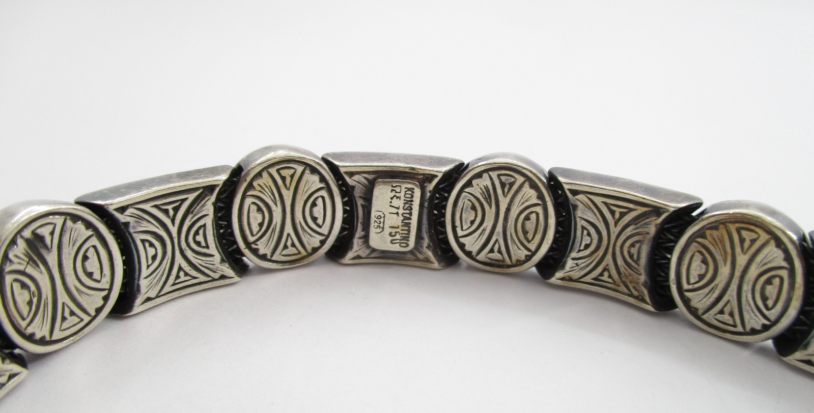 Konstantino 0.80 CTW Ruby Bracelet Sterling Silver 18K Gold 7.5″ 10.6MM
