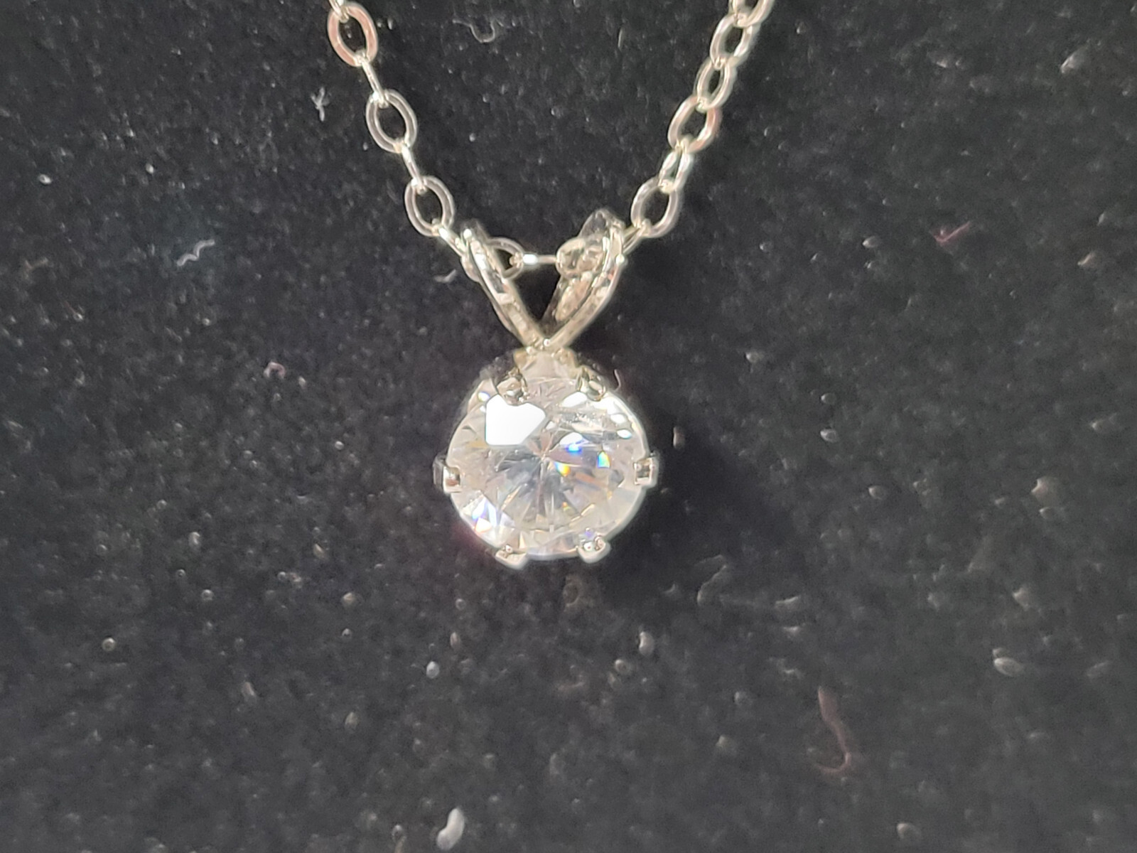 Vintage Lady Blair CUBIC ZIRCONIA Pendant 925 Sterling Silver Necklace 18″