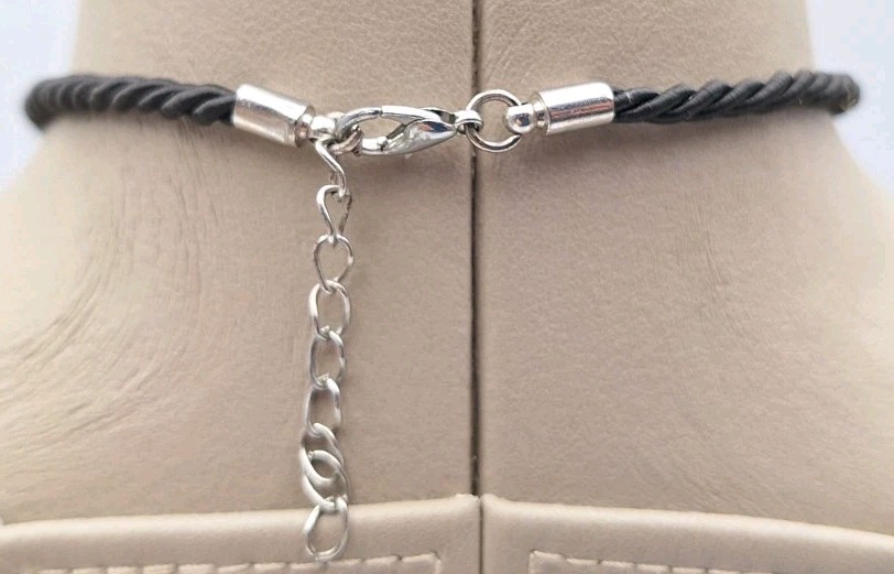 Black Mannequin Dress Form Art Pendant Necklace Black Braided Cord 19″-20″ *RARE