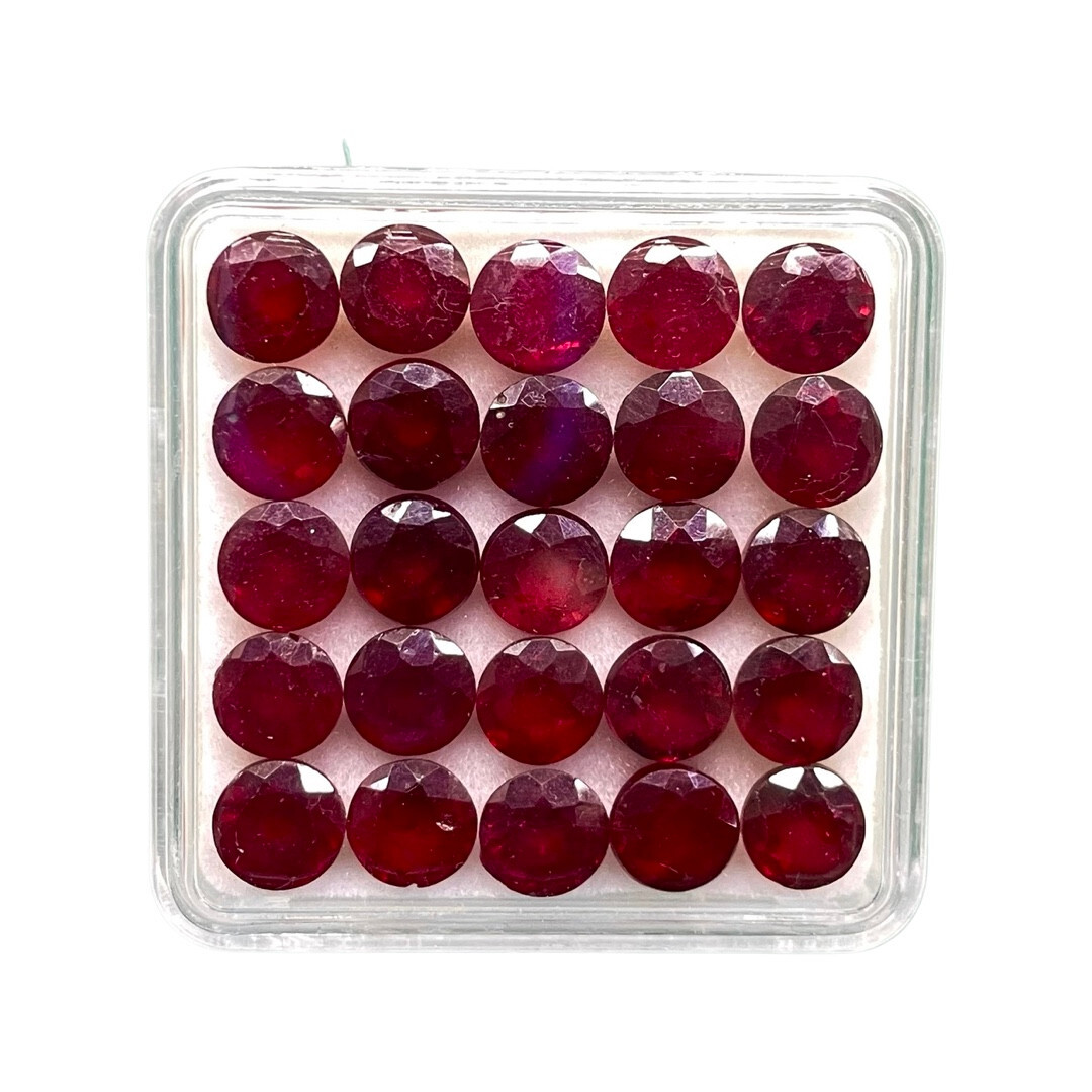 6 Pcs Natural Ruby 6mm Round Cut Rich Red Loose Gemstones Wholesale Lot
