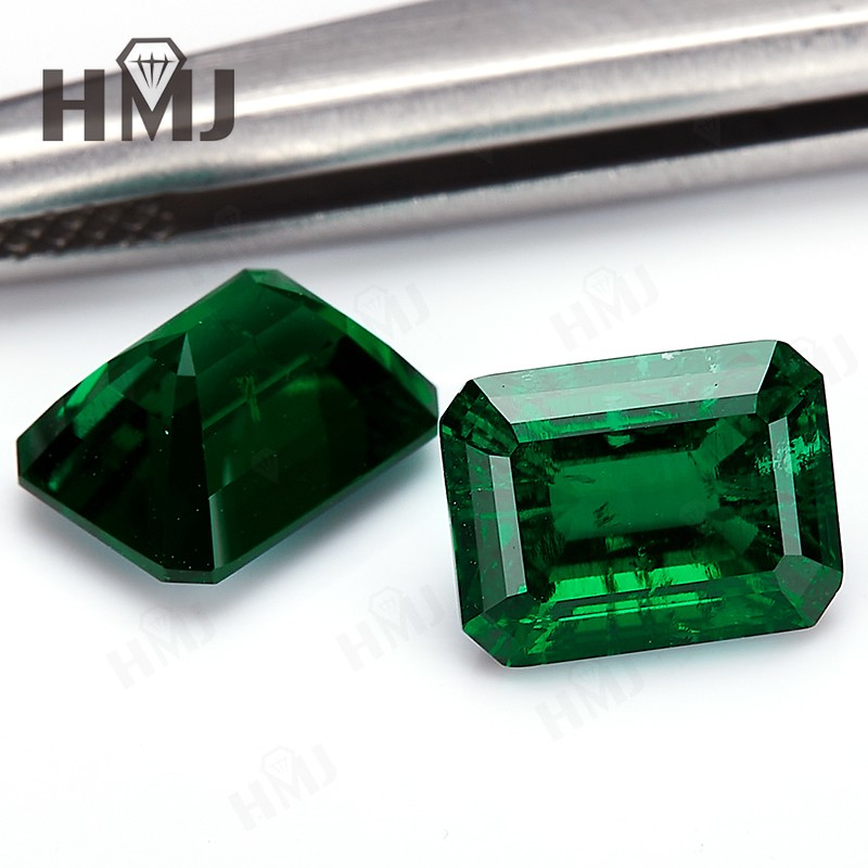Certified Zambian Emerald Pear Cut Round Cushion Lab Grown Loose Emerald Jewelry
