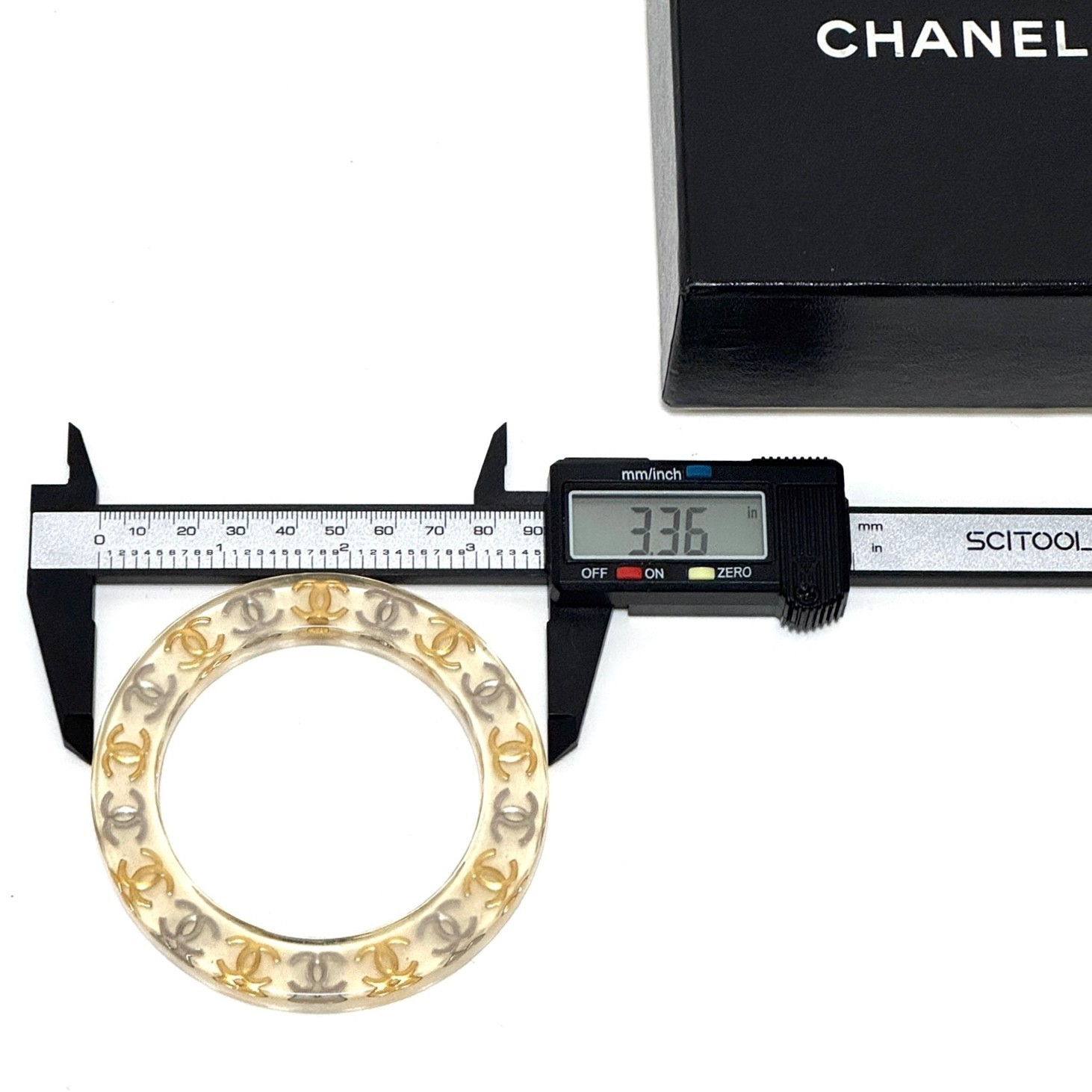 CHANEL 97P Coco Mark CC logo Bracelet Bangle plastic Accessory Authentic JAPAN