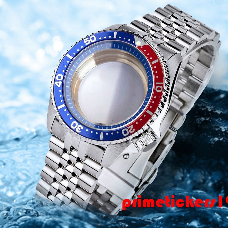 41mm Diving Watch Case+Band Clear Back 3.8 Crown 20ATM Fit NH34 NH35 NH36 NH38