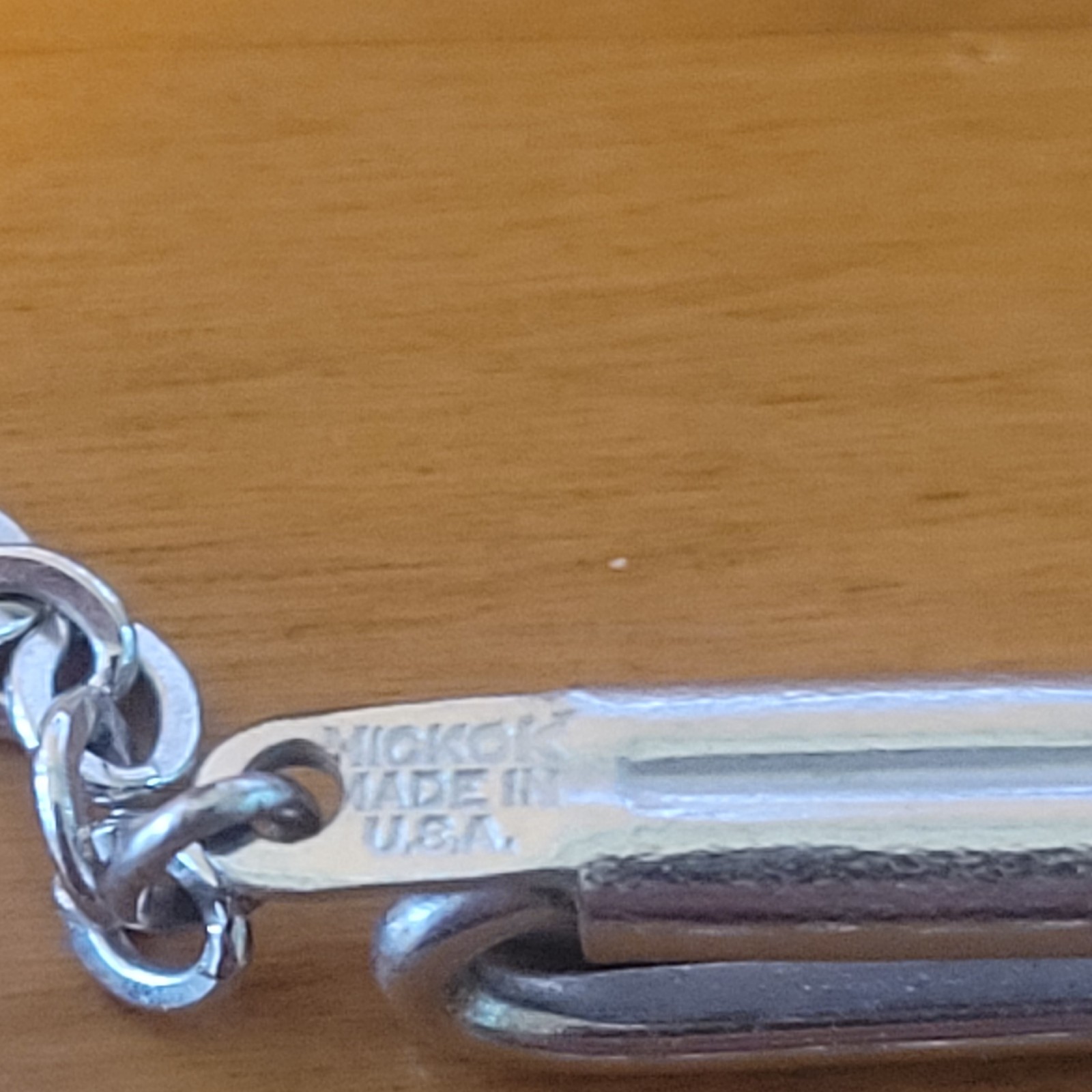 Vintage Hickok Silver Tone Tie Bar Chain Loop Clip Made In USA 1950s