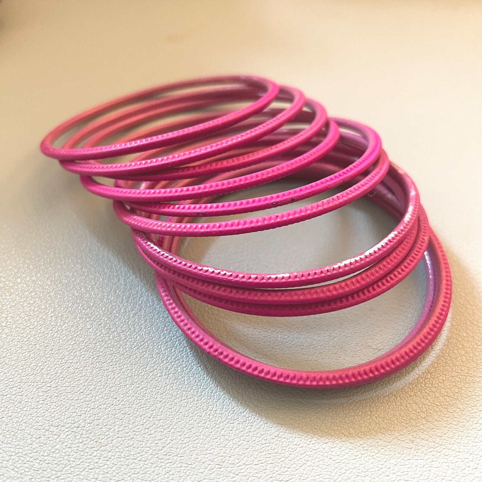 Set of Girls Bangles Dark Rose Pink Size 2 Age 4-5 years